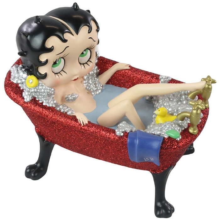 Betty Boop In Red Glitter Bath Tub Figure